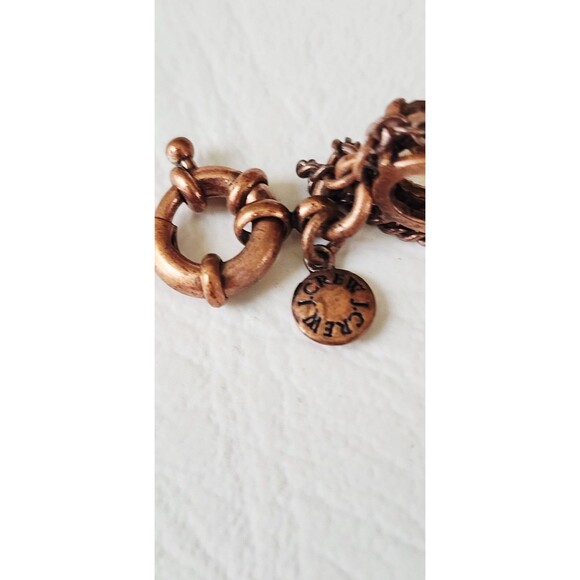 J. CREW MIXED CHAIN Glass Intertwined Brass Tone BRACELET 7.5 - Picture 2 of 5